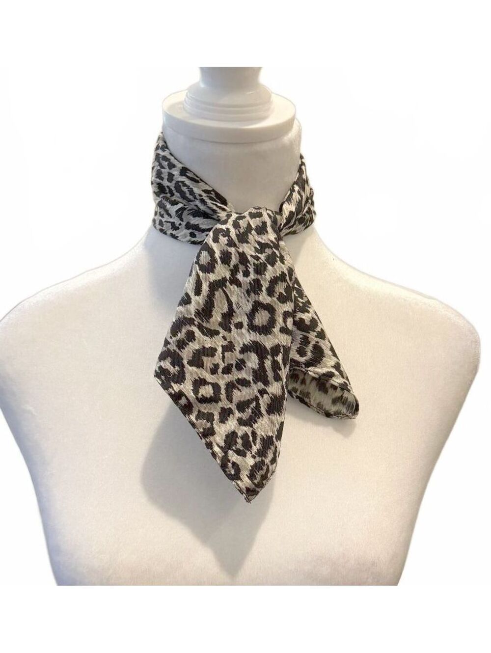 Henri Bendel New York Vintage Silk Leopard Print Square Scarf Animal Spots